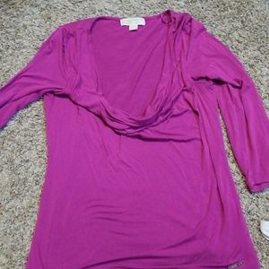 Magenta cowl neck top